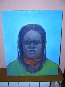Arte: OLEO 7 TELA - ANÓNIMO - RETRATO MASCULINO - HOMBRE DE COLOR